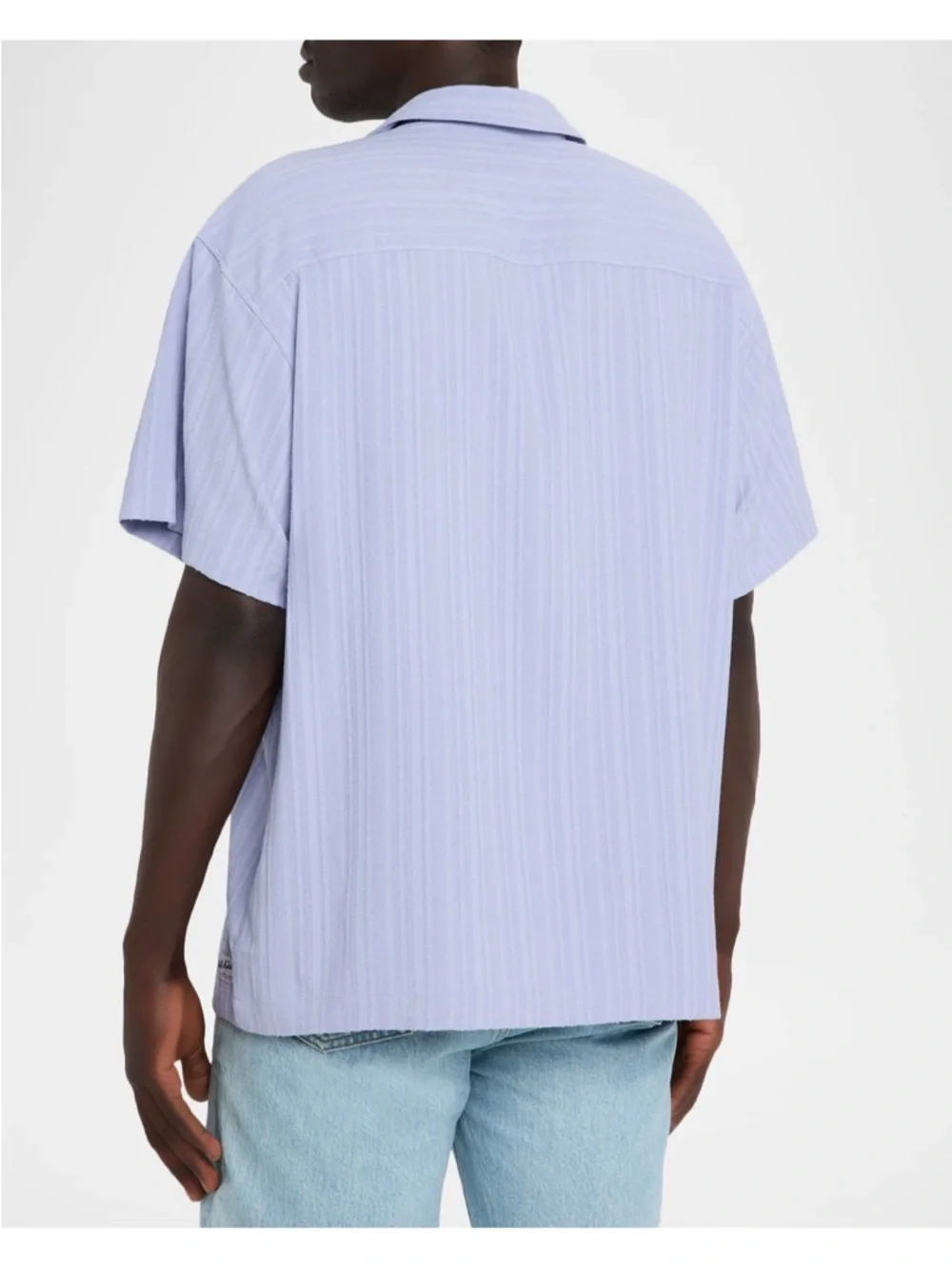 Men’s Scotch and Soda textured stripe pocket short sleeve button down size small - Picture 6 of 8